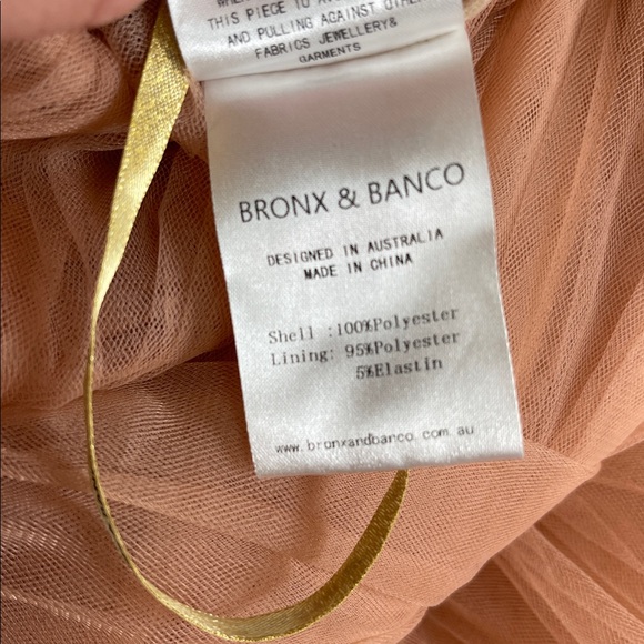 BRONX AND BANCO Anna Tiered Tulle Strapless Pink Maxi Dress Size Small - Picture 15 of 15